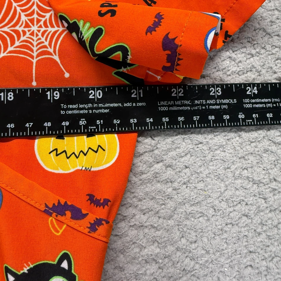 Blusa Médica Estampada Simulada Scrubstar Halloween Mujer "Creep It Real" Naranja Talla L Foto 4 de 4