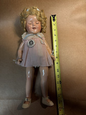 Ideal Shirley Temple late 30s Composition 16" Doll original w/button