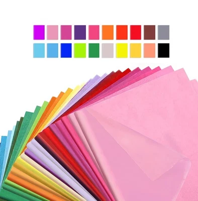 YE GIVING Multicolored Tissue Paper 20"X26" 100 Pack, 25 Colors, Art Tissue for Gifts, Gam