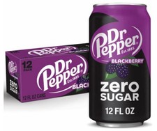 Dr Pepper Blackberry Zero Sugar Soda Pop, 12 fl oz, 12 Pack Cans