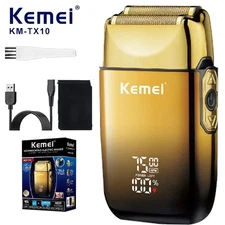 Kemei TX10 Electric Shaver Rechargeable Beard Foil Razor Bald Head Trimmer
