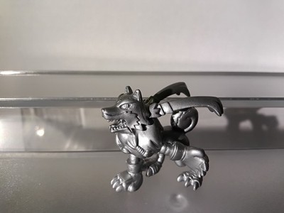 2007 Digimon Digital Monsters 1.5'' Silver Gaogamon Voxel Mini PVC Figure Bandai