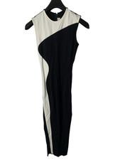 Stella McCartney Miracle Colorblock Mini dress cinched black white size 36