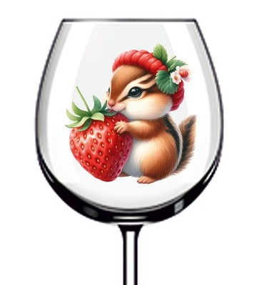 12x Chipmunk Erdbeere Vinyl Aufkleber Abziehbild Becher Weinglas Flasche Van Auto