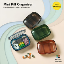 Mini Pill Organizer Portable Medicine Box Tablet Dispenser Storage Case