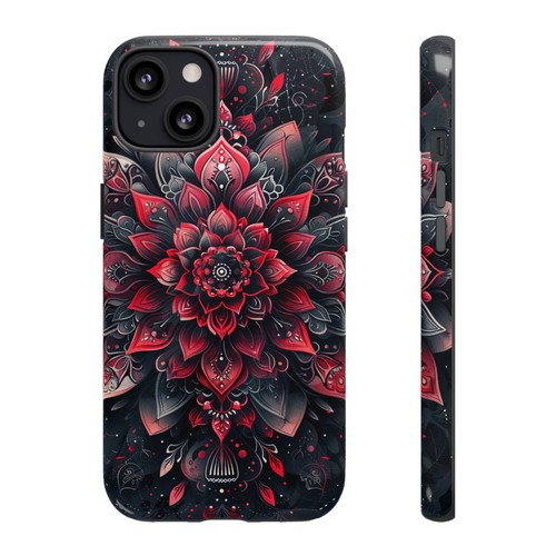 Red Mandala Lotus Phone Case for iPhone, Samsung Galaxy, Pixel - 第 103/240 張圖片
