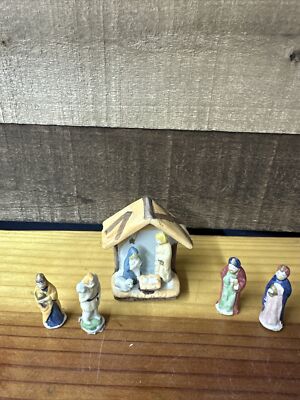 Nativity Set of 5 Lemax Dickensvale 1992 Hand Painted Porcelain W Box 23064