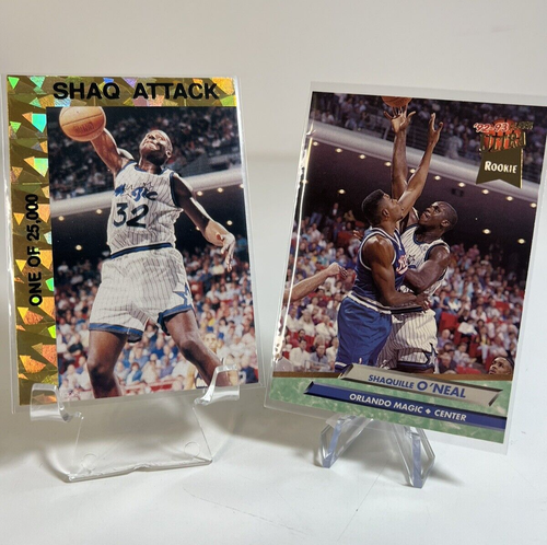 Shaquille O'Neal Shaq Attack All Star Rookie Rare Promo and Fleer Ultra Rookie
