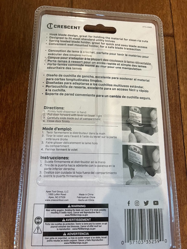 CRESCENT, LINOLEUM KNIFE HOOK UTILITY SHINGLE RAZOR BLADE, 70 COUNT eBay