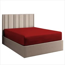 1000 TC EGYPTIAN COTTON 1 PC FITTED SHEET - 8 TO 30 INCH DEEP BURGUNDY SOLID