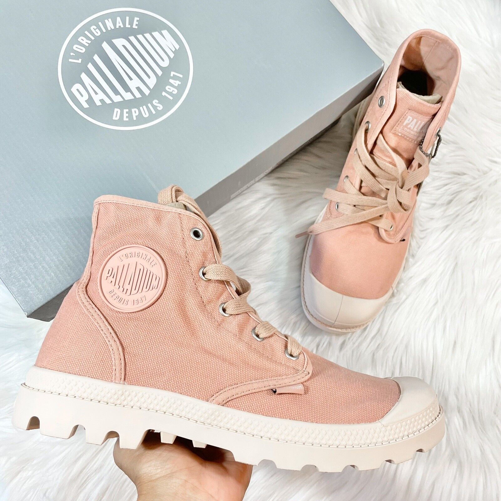 Palladium Boots PAMPA HI ROSE BRICK Women's 10 | eBay