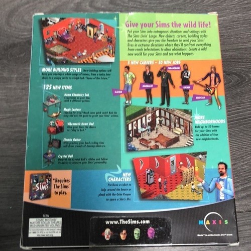 The Sims,The livin’ Large expansion pack PC CD Rom year 2000 computer games - Picture 2 of 9