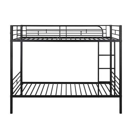 Twin Over Twin Metal Bunk Bed for Kids Adult Children Bedroom with Ladder Black - Picture 6 of 17
