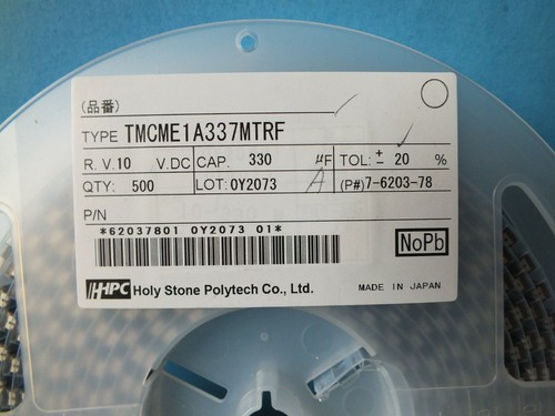 50pcs HOLY STONE POLYTECH TMCME1A337MTRF Tantalum Capacitors SMD 330uF 10V 20% E - Picture 2 of 5