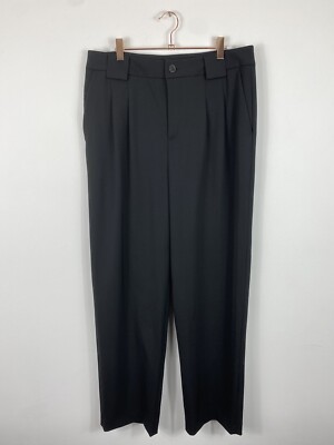 Ba&sh Trousers Womens Size 12 UK Black Tapered Wool Pleated Occasion 3 Bash