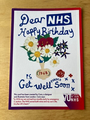 Dear NHS Happy Birthday, 70th Birthday, Get Well Soon