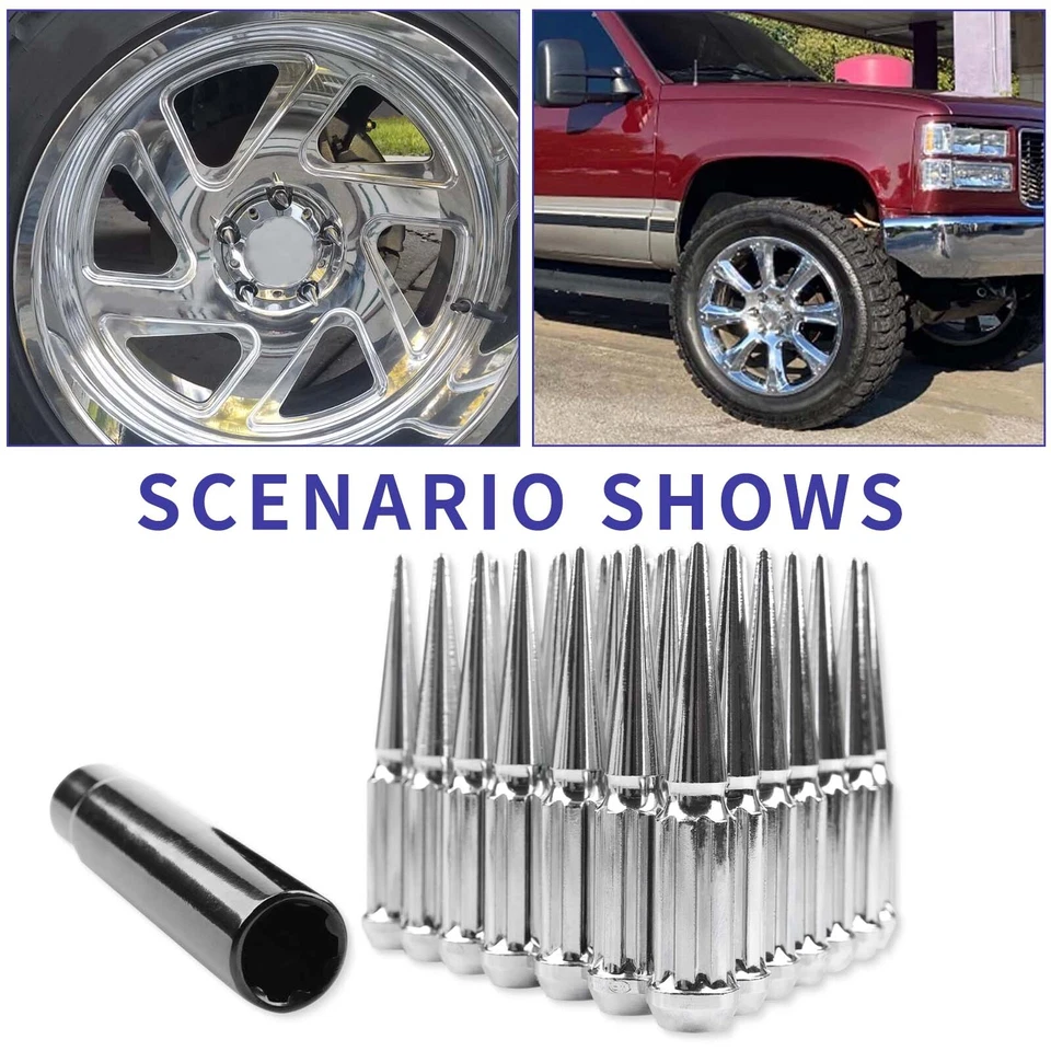 Para TOYOTA Tundra 07-2022 Cromado M14x1.5 Porcas de Ponta de Roda 4.4" de Altura + 1 Chave - Imagem 2 de 4