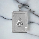 Sterling Silver Ace of Spades Poker Card Hip Hop Pendant