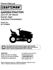 Craftsman GT3000 Model: 917.275023 Garden Tractor Mower Owners Manual Booklet