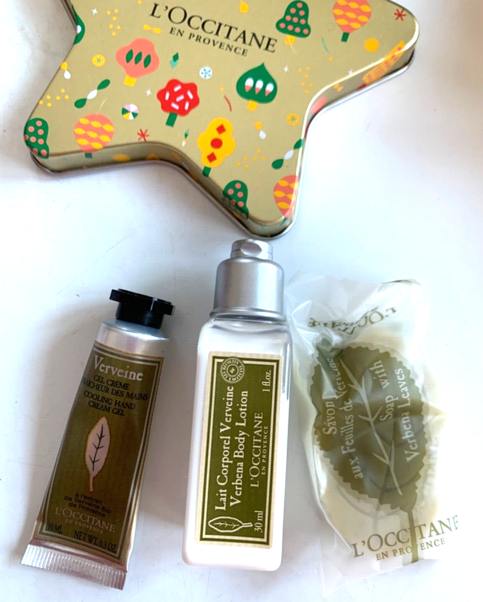 L'OCCITANE Set STAR Metal Tin FRESH ESSENTIALS Lotion Soap Gel