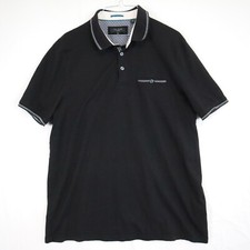 Ted Baker Polo Shirt Mens 6 Casual Knit Pocket Modal/Cotton Black Short Sleeve