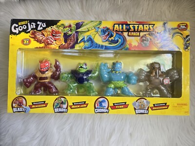 Heroes of Goo Jit Zu All Stars 4 Pack Blazagon Rock Jaw Tyro Smashadon NEW