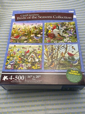 NEW SEALED Birds of the Season Collection 4 Different 500 Piece Jigsaw Puzzles
