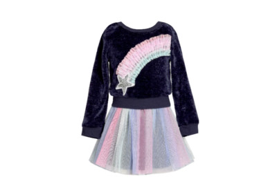 TRULY ME Rainbow Star Faux Two-Piece Tutu Dress, Toddler, 2T, $68, NWT