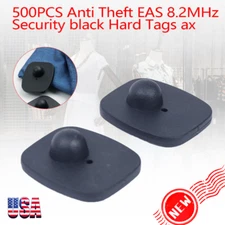 500PCS Hard Tag W/ Pins EAS Clothing Security Mini 8.2 MHZ Hard Anti Theft Black