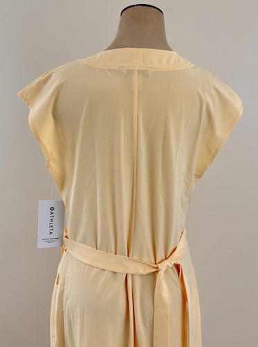 ATHLETA NEWPORT WRAP NWT Womens Small Tall Lunaria Yellow Stripe Strtech Dress - Picture 4 of 7