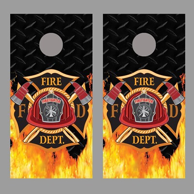 Fire Department Maltese Cross Firefighter Corn Hole Board Decal Wraps