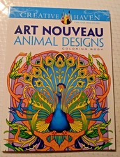 New Creative Haven ART NOUVEAU ANIMAL DESIGNS Coloring Pages Adult Activity Book