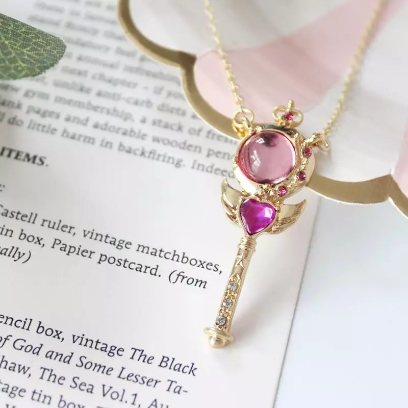 Sailor Moon WAND NECKLACE Usagi Serenity NEW Sceptre pendant GOLD