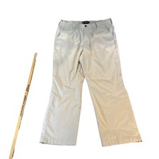 Chaps Pants Mens 40x32 True 38x31 True Beige Cream Chino Khaki Flat Front Casual