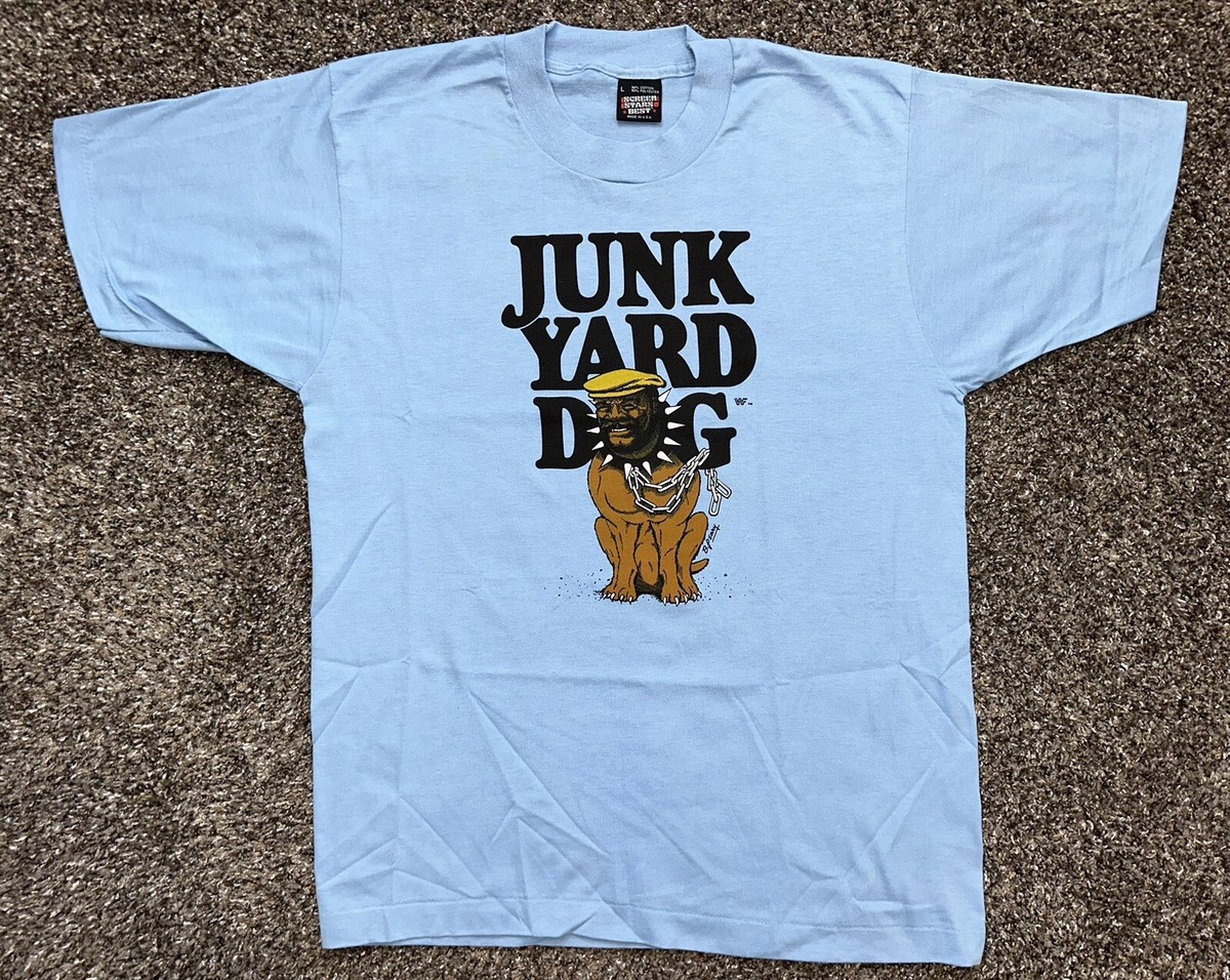 Vintage 80s WWF Screen Stars JUNKYARD DOG JYD T-Shirt L USA Made 