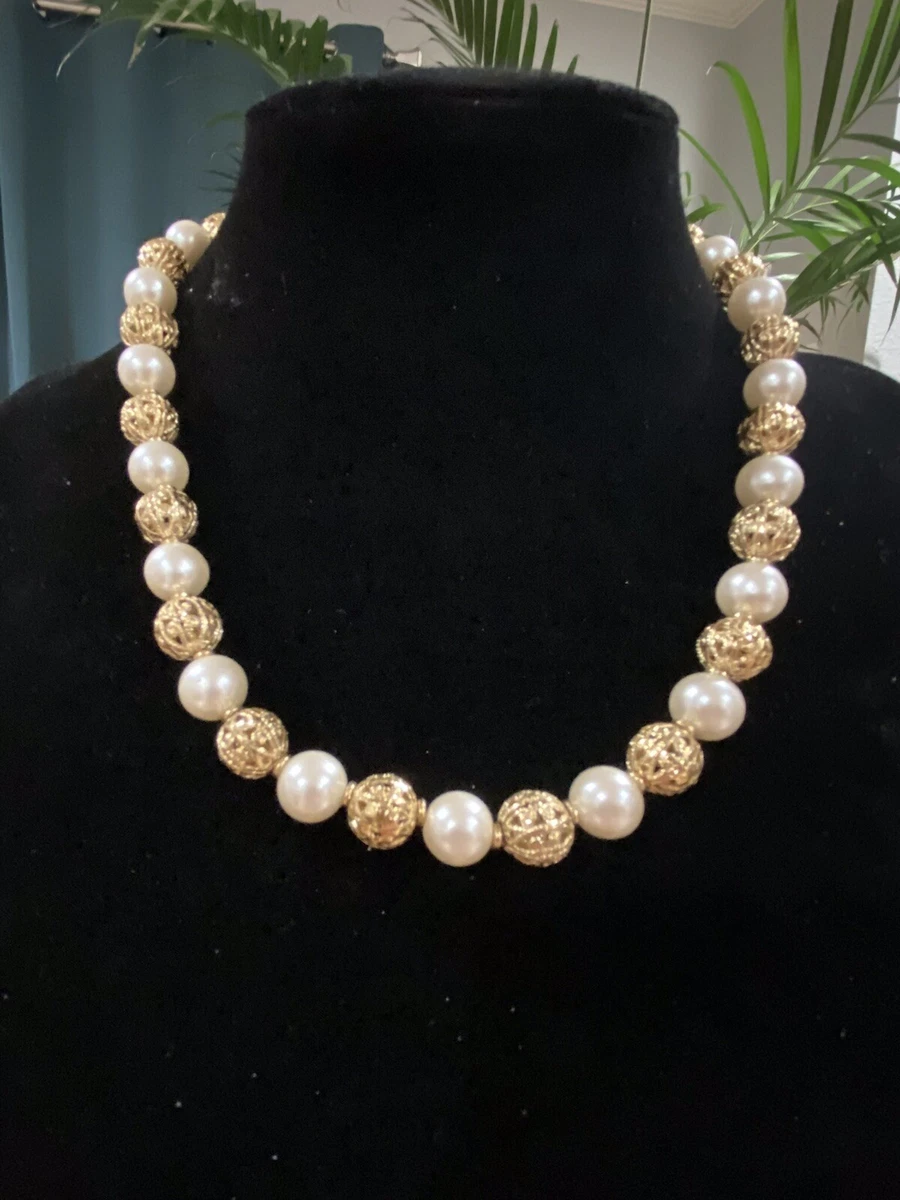 Napier pearl and gold necklace sale