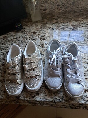Girls Silver Glitter Tommy Hilfiger Trainers Size Next Trainers Size  Used UK
