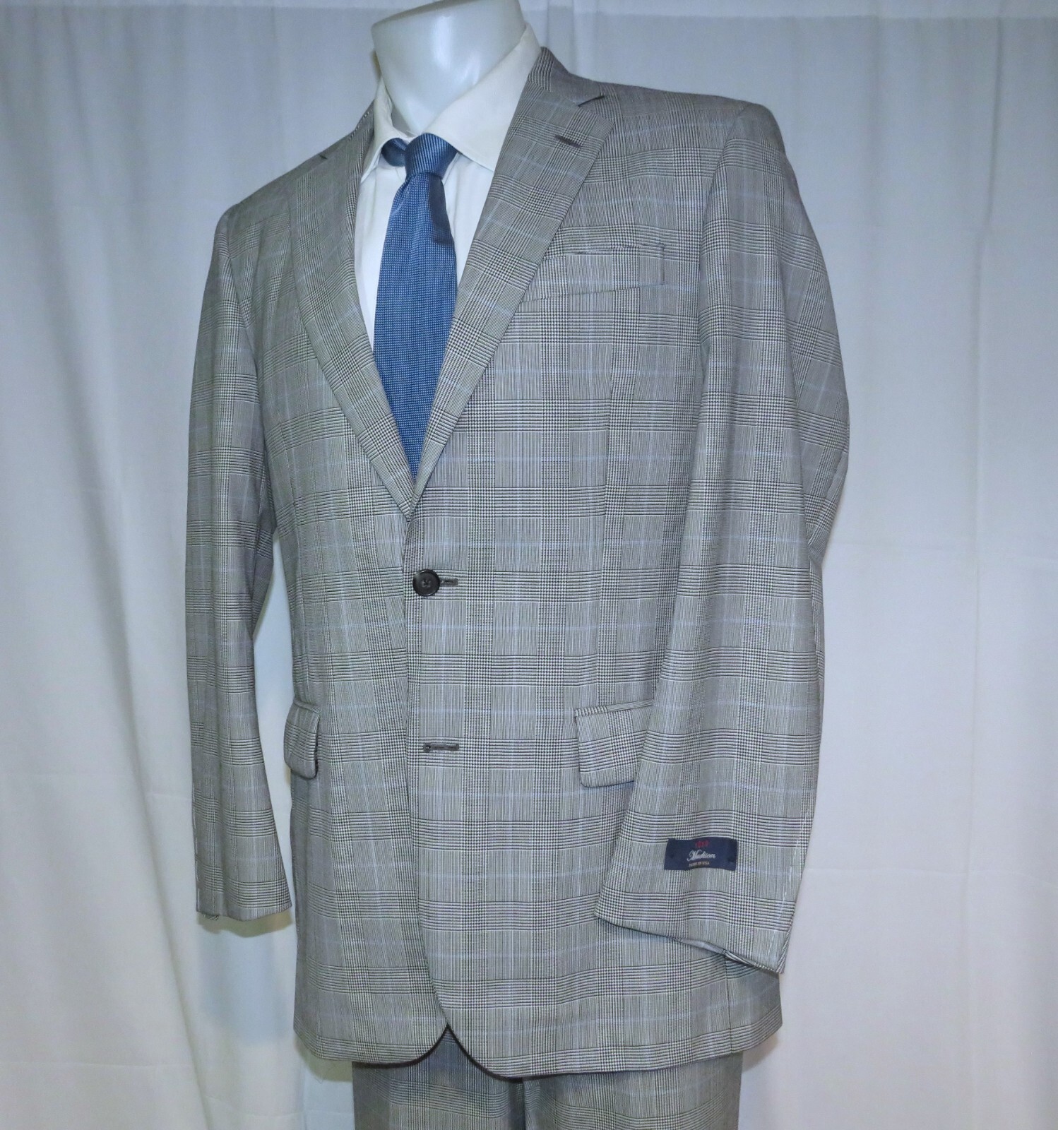 Brooks Brothers 1818 Madison Saxxon Gray Glen Plaid Two Button Suit 39L NWT image 9