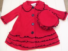 baby girl red coat and hat