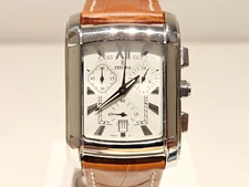 RETRO ELEGANT RECTANGLE 30.5mm ST.STEEL MEN'S CHRONOGRAPH QUARTZ WATCH "FESTINA"