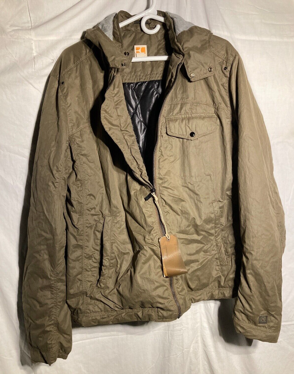Vtg Hugo Boss Orange Polyester / Cotton Casual Hood Jacket Vtg Hugo Boss Orange Polyester / Cotton Casual Hood Jacket