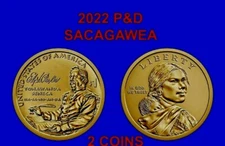 2022 P&D $1 Sacagawea Native American ELY S. PARKER HA-SA-NO-AN-DA (2) Coins
