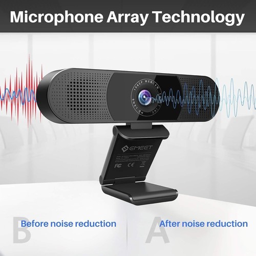 EMEET 3 in 1 Webcam - 1080P Webcam with Microphone and Speakers, Noise Reduct... - Afbeelding 3 van 8