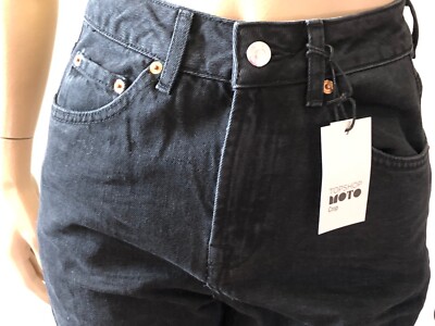 Jean Noir Topshop MOTO Ourlet Retroussé - Taille W28/L32 - Occasion En Très Bon état
