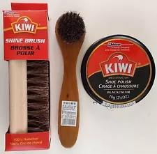 KIWI JUMBO BLACK  SHOE POLISH CREAM KIWI SHINE BRUSH & DAUBER, SELECT: Items