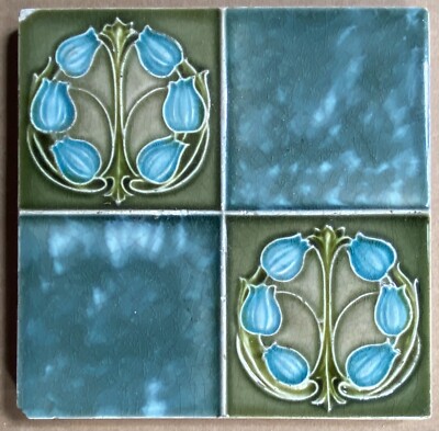 ENGLAND - ANTIQUE ART NOUVEAU MAJOLICA TILE C1900 | eBay