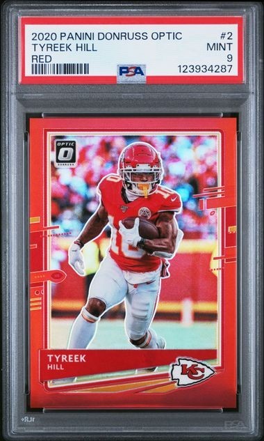 2020 Panini Donruss Optic #2 Tyreek Hill - Red /99 PSA 9