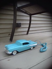 Vtg Telemania Blue/Green '57 Chevy Car Push Button Phone 