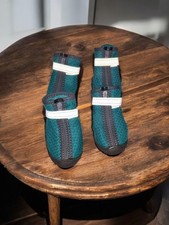 4PCS Dog Shoes Boots Paw Protector Reflective Strip Anti-Slip Breathable Green