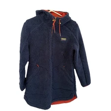 LL Bean Mountain Pile Sherpa Fleece Coat Jacket Natural Hood Full Women’s Medium